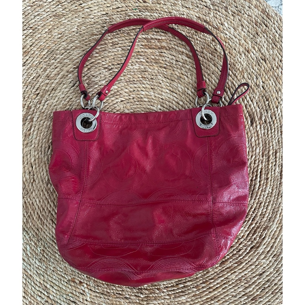 Coach Alex Patent Leather Shoulder Tote Purse F14265 - Picture 2 of 15
